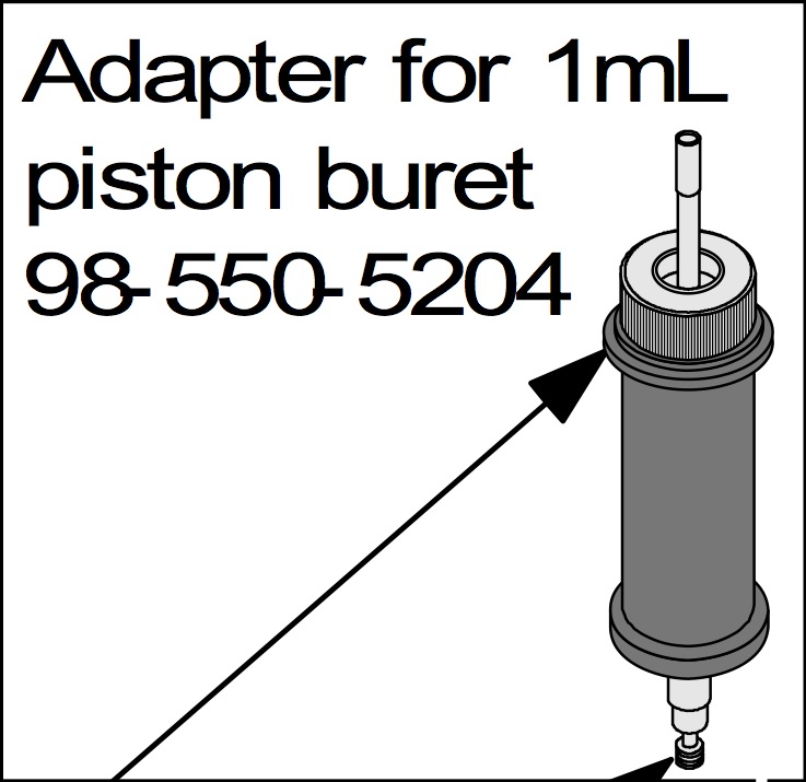 Adaptor for 1mL piston burette
