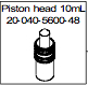 Piston head for 10 mL