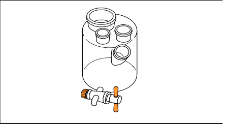Titration cell w/drain cock