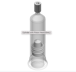 [(K740-3340) See updated part#] Cylinder with Piston, 20mL, Transparent