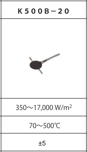 [KHFM-215N : K120192401] K500B-20 Surface type high heat flow sensor