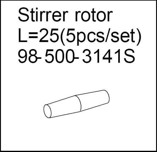 [K12-03195 (K500-3141S)] Stirrer rotor L= 25mm (5 pcs/set)