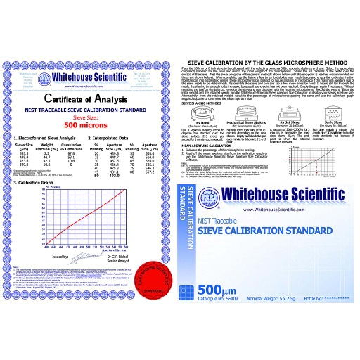 [00CS-300] Sieve Calibration Standard 300 microns or No.50